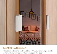Vista 6 de EVERSECU Tuya Smart WiFi Sensor de puerta con detector de apertura y cierre de notificación de aplicación funciona con pilas, compatible con Yaxa