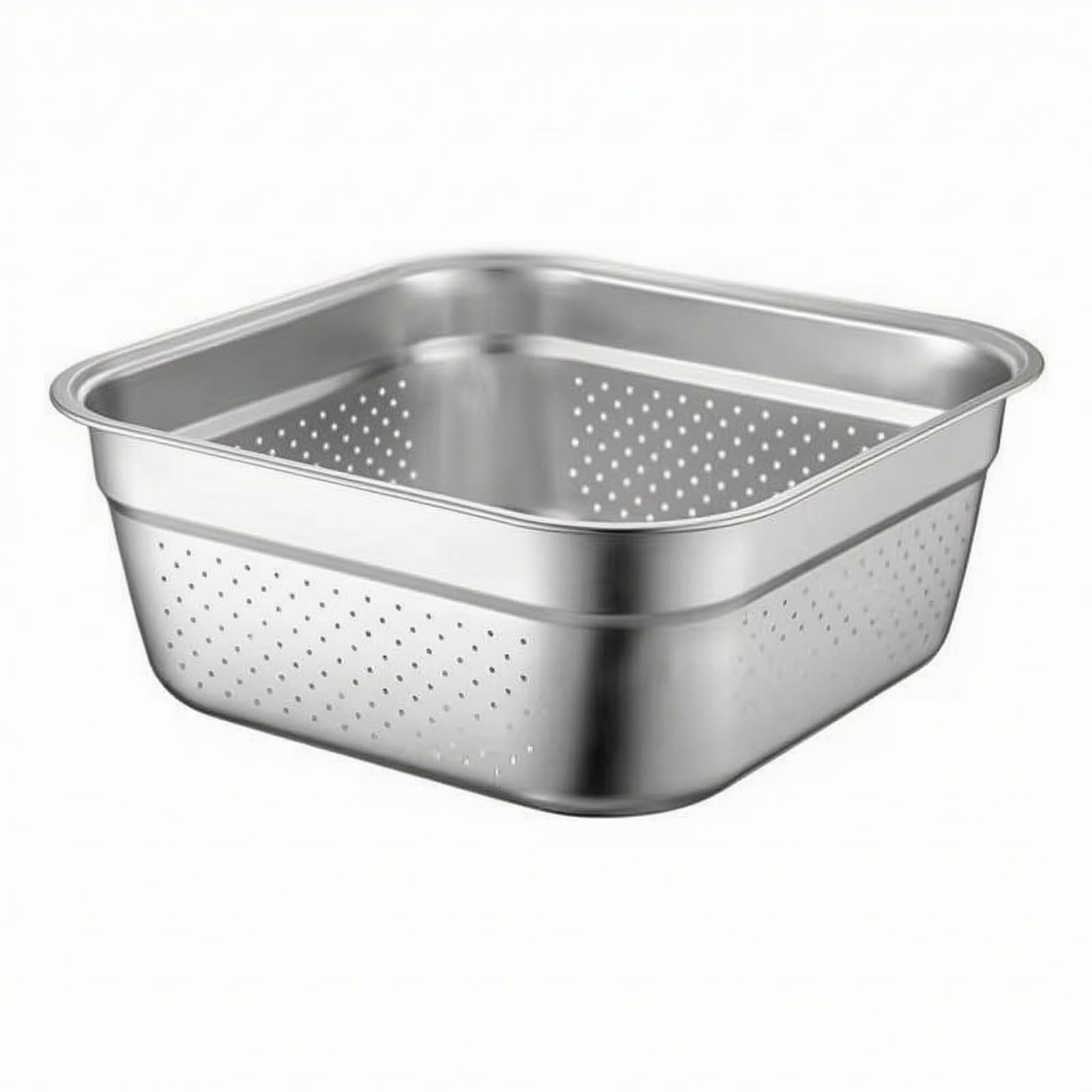 Bac Inox Perforé Gralara Récipient Carré Inox de Cuisine 38cm