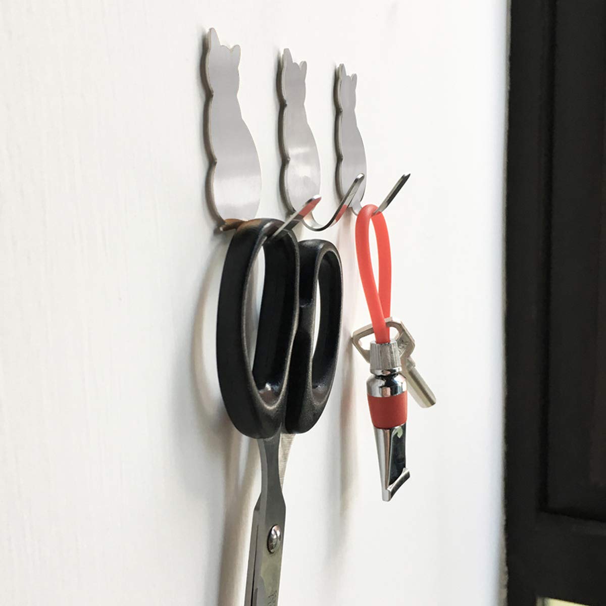 Genérico Toallero Ganchos para Toallas autoadhesivos Ganchos para Albornoz Ganchos Decorativos Ganchos de Pared creativos para Gatos Acero Inoxidable Soporte para Toallas de baño Cocina Ganch