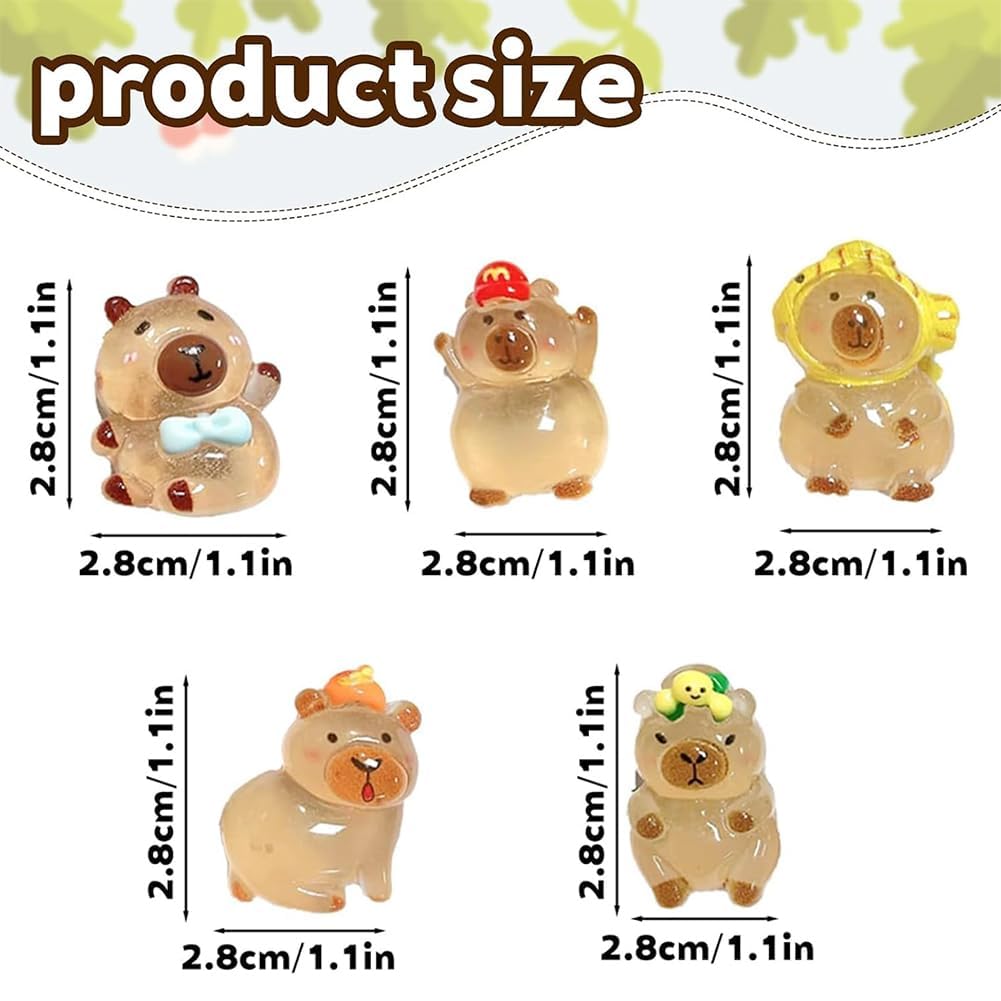SWZY 37PCS Mini Capybara Figures Cake Toppers Set,Mini Resin Animal - Image 2