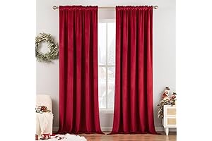 MIULEE Christmas Red Velvet Curtains: Festive Warmth for a Cozy Holiday Ambiance