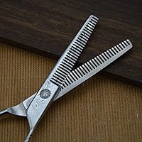 Vista 6 de Tijeras de corte de pelo de acero de dos lados para adelgazar los dientes de corte de peluquería peluquería peluquería salón de afeitar