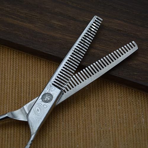 Miniatura 6 de Tijeras de corte de pelo de acero de dos lados para adelgazar los dientes de corte de peluquería peluquería peluquería salón de afeitar para el