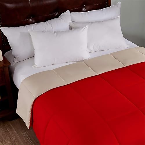 Miniatura 10 de Edredón acolchado ligero reversible alternativo, hipoalergénico, piel de melocotón, caja cosida, tamaño FullQueen, marrón