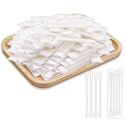 Paquete de 100 hisopos de algodón, envueltos individualmente, palitos de papel de doble punta envueltos individualmente para orejas, maquillaje (4 disponible en Yaxa Peru
