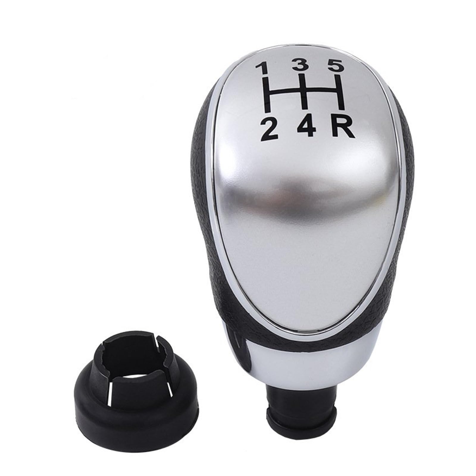 Aimazom Car Gear Shift Knob for Ford for Focus MK2 MK3 MK4 MK7 5/6 Speed Gear Shift Handpiece Head for Modification and Replacement(Silver,for 5 Speed)