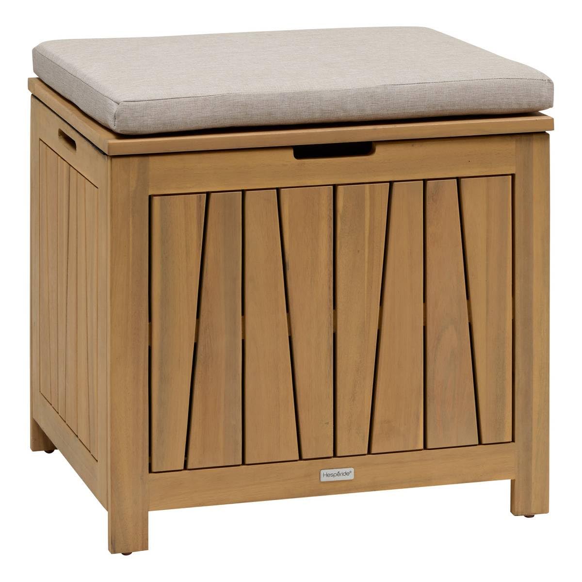 Hespéride - Coffre de rangement 100l avec assise lodgia beige acacia