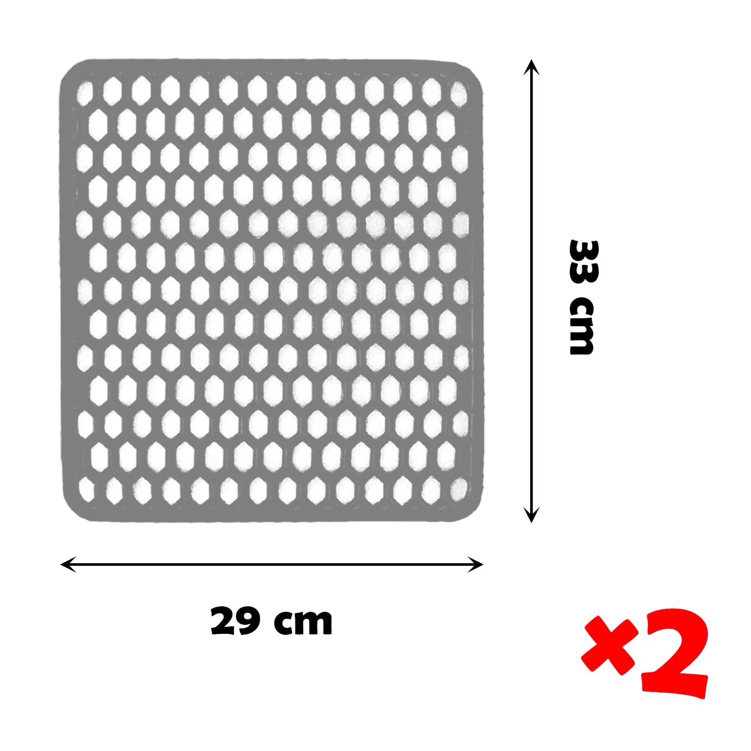 Casalinghi Sicignano - Juego de Alfombrillas Goma, Esterilla Escurreplatos Multiusos, Resistente, 40 x 30 cm, Blanca
