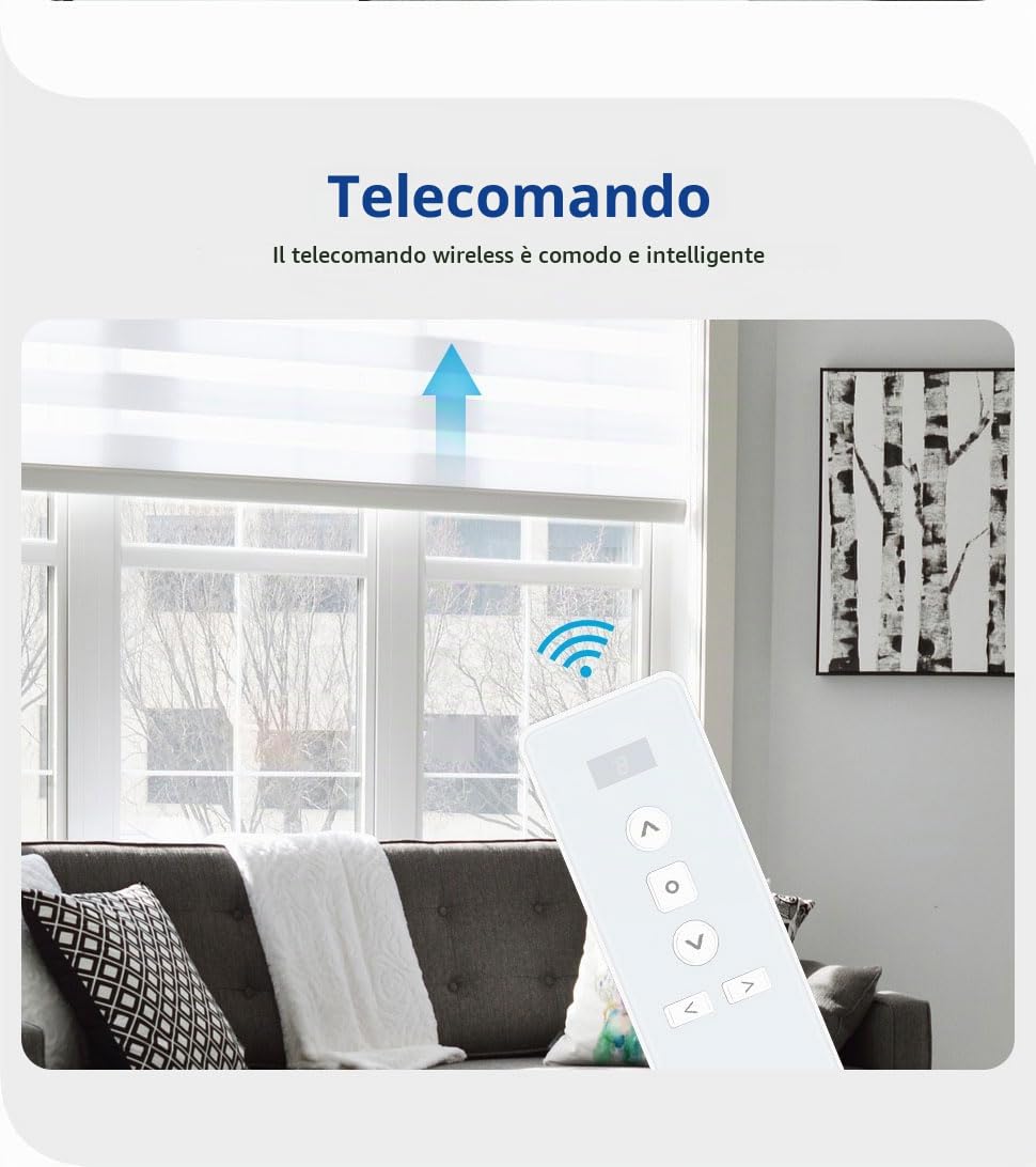 zemismart WiFi Motorizzato Tende a Rullo Motore per Tubo da 38 MM 2Nm Motore Tubolare per Otturatore Max 10 KG Blind Smart Life/Timer APP Tuya,Controllo Vocale Alexa Echo Telecomando (10)