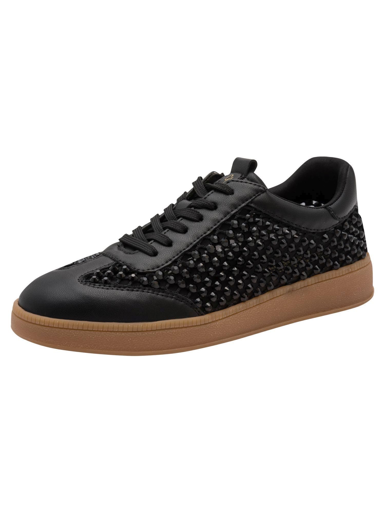 MARCO TOZZI Women Sneaker Soft Feel Me Removable Footbed Stylish, Black (Black), 7.5 UK