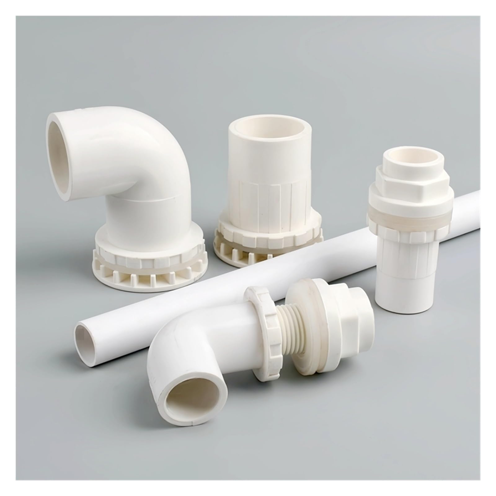 T a gomito dritto con connettori for tubi in PVC bianco da 20~63 mm