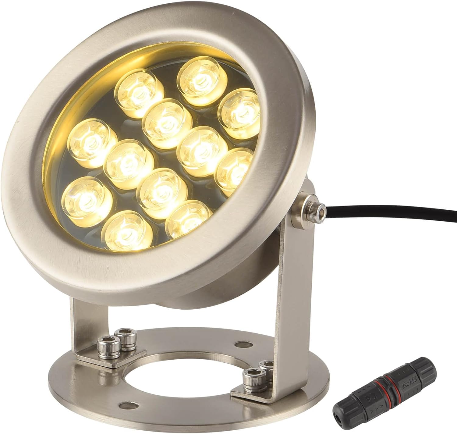 JSN&PC LED Underwater Lights 24W Warm White Color Pond Light for Party Swimming Pool Home Garden Fountain Water Rockery Grass Land