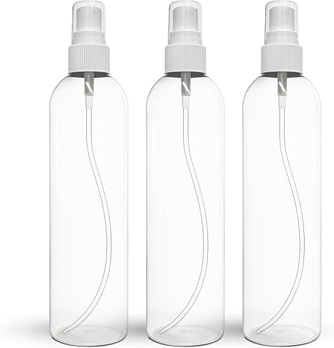 BRIGHTFROM Botellas de spray de niebla fina de 8 onzas, recipientes vacíos rellenables – aceites esenciales, spray desinfectante, agua, paquete de 3