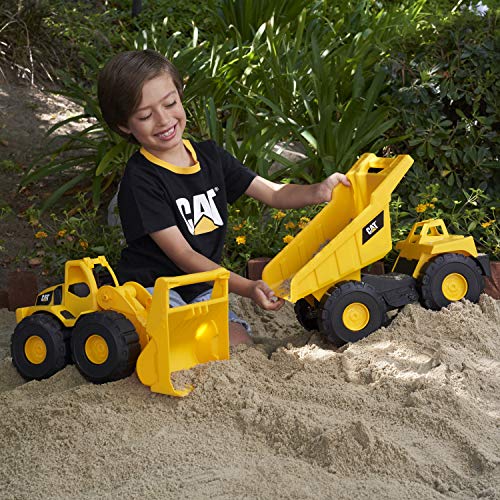 Cat Construction Tough Rigs 15\" Dump Truck & Loader Toys 2 Pack
