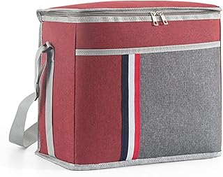 HOMHOLDON 11L ランチバッグ 男女兼用 漏れ防止 断熱ランチボックス クーラートートバッグ 調節可能なショルダーストラップ付き 再利用可能なランチバッグ 仕事/ピクニック/キャンプ/ショッピング用 レッド