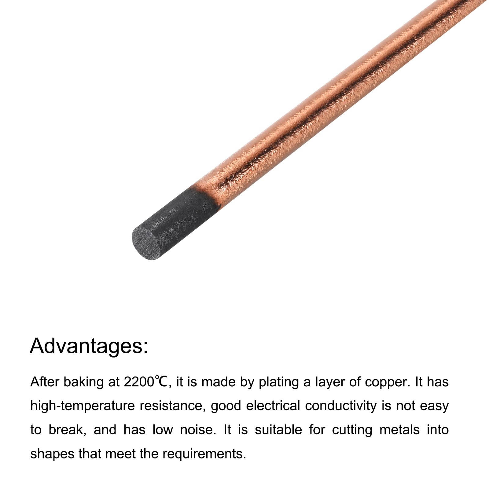 PATIKIL 10pcs 8mmx355mm(5/16"x14") Carbon Arc Air Gouging Rods Copper Graphite Coated Gouging Electrode Rods for Welding - Image 4