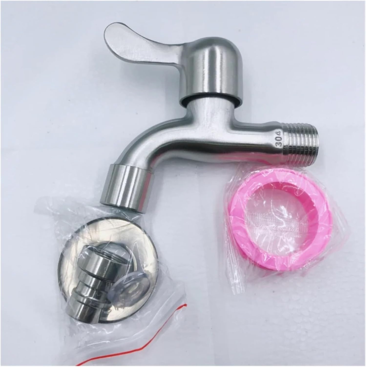Outdoor 304 Stainless Steel Garden Faucet Wall Mounted Bibcock Wash Basin Mop Lengthen(B010)