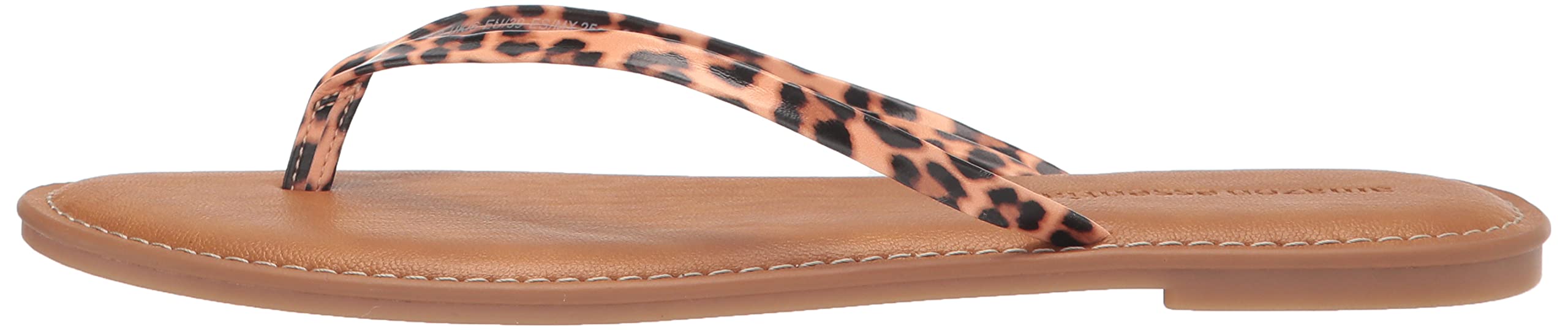 Amazon Essentials Women's Thong Sandal: 7.5 Light Brown Leopard