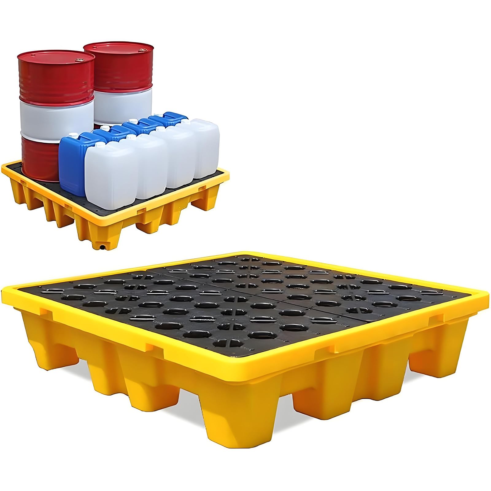 Abnehmbare Auslaufsichere Transportplattform, Industrielle Kunststoffpaletten, Modulare Auffangpalette, Modulare Plattform, Vertikales Stapeln, Platzsparend Tabletop-33.5 * 33.5 * 5.5cn