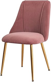 ZYXF Silla De Comedor Diseño Nórdico Estilo Respaldo Ergonómico Tulip Silla Patas De Metal con Protección De Alfombra Sala De Estar Dormitorio Cocina Oficina (Color : Pink)