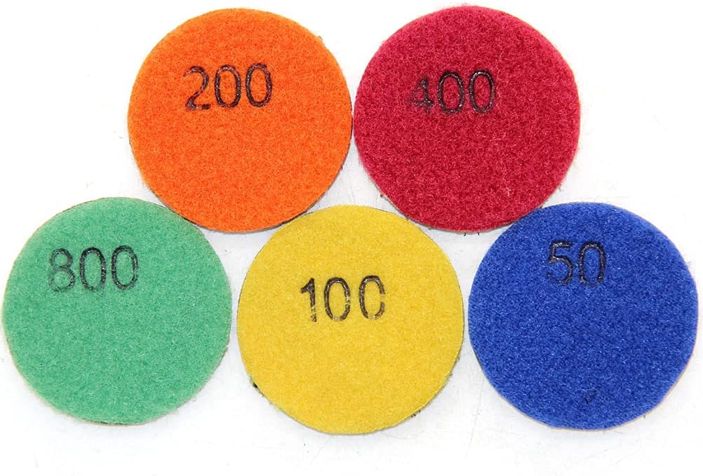 Diamond 2 Inch Wet 7-Step Polishing Grinding Pads 14 Pcs for Granite Marble Stone 5CM Grit 50-3000