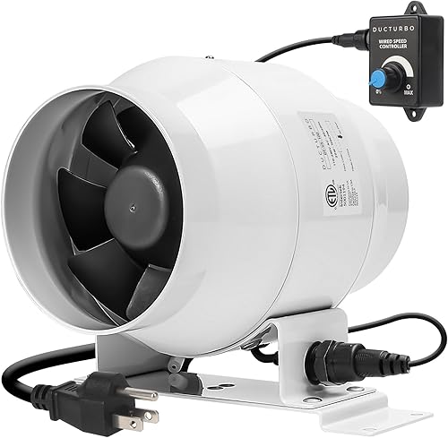 Ventiladores de conducto en línea de 4 pulgadas, ventilador de escape de ventilación de 160 CFM, ideal para transferencia de enfriamiento de