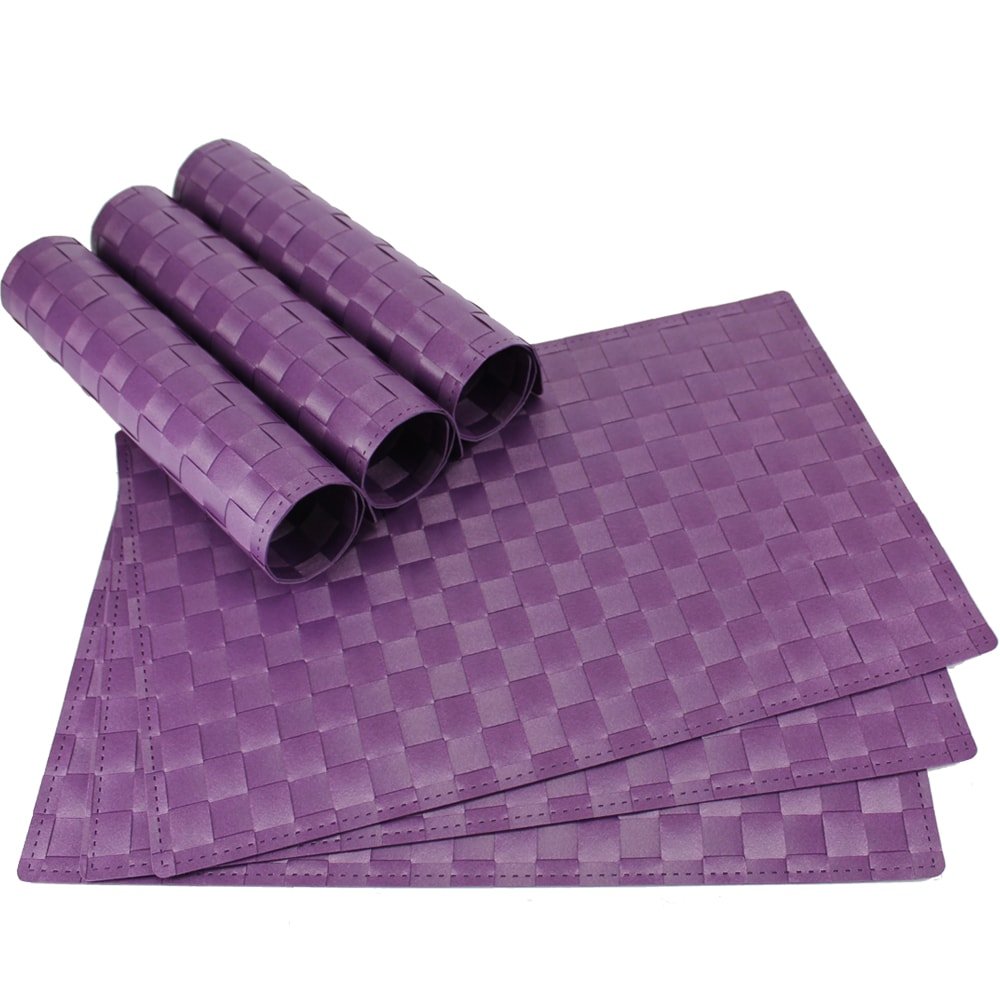 Matches21 Tovagliette Americane Tessute In Plastica Viola 46x33 Cm - Set Da Tavolo Moderne E Lavabili - Facili Da Pulire
