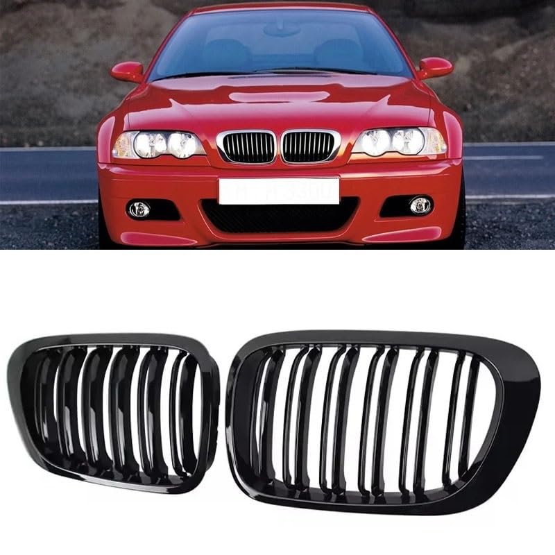 Grille capot avant haut de gamme pour E46 1998-2001 calandre de prestige noir brillant