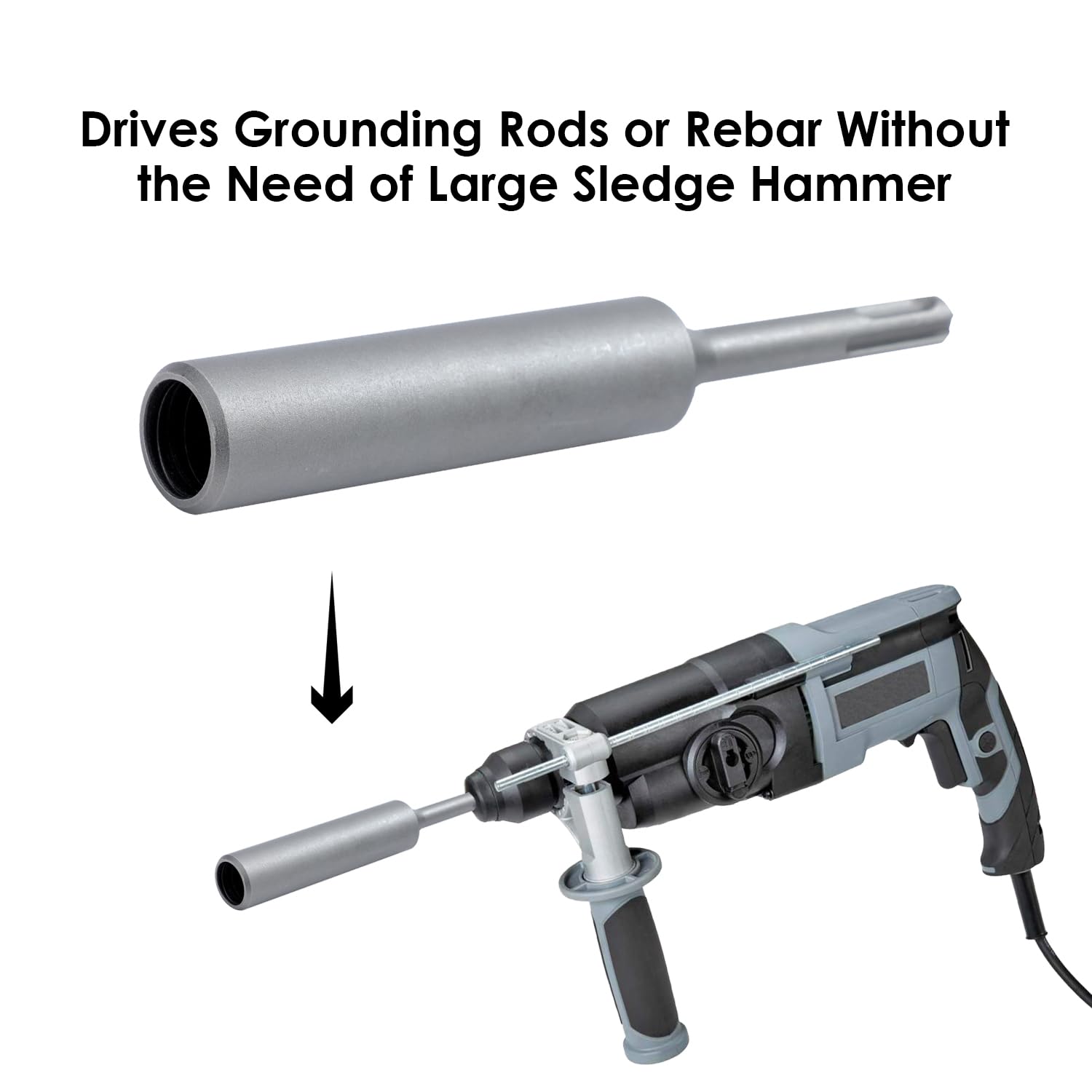 TOPWAY SDS Plus Ground Rod Driver 170 x diameter 19mm, 10mm Shank Diameter, for 3/4 Inch Ground Rods - Image 4