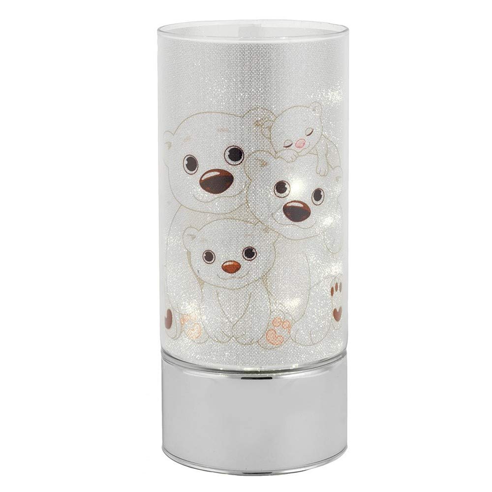 Inmaculada Romero Ir Silver Led Night Light Children's Lamp 20Cm Bears.
