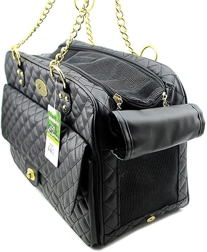 B-Joy New Dog Carrier Dog Handbag Dog Purse Pet Tote Bag Soft Sided Pet Carriers With Double Chain Handles Black #TOP2