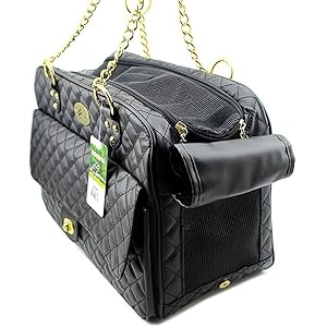   New-Dog-Carrier-Dog-Handbag-Dog-Purse-Pet-Tote-Bag-Soft-Sided-Pet-Carriers-with-Double-Chain-Handles-Black