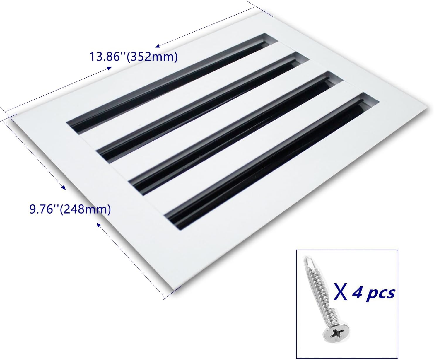 12X8 Decorative White Standard Linear Slot Diffuser -Celling Air Vent Cover 4 Slots Air Diffuser