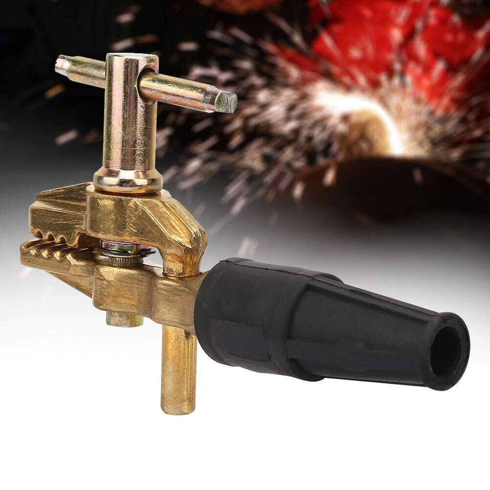 Samfox Messa Terra Morsetto di Messa a Terra Utensili per Saldare con Fermacavo per Saldatura a Terra in Ottone 600A Saldatura Pesante per Saldatrice, Estrazione Dell'olio, Ingegneria Automobilistica