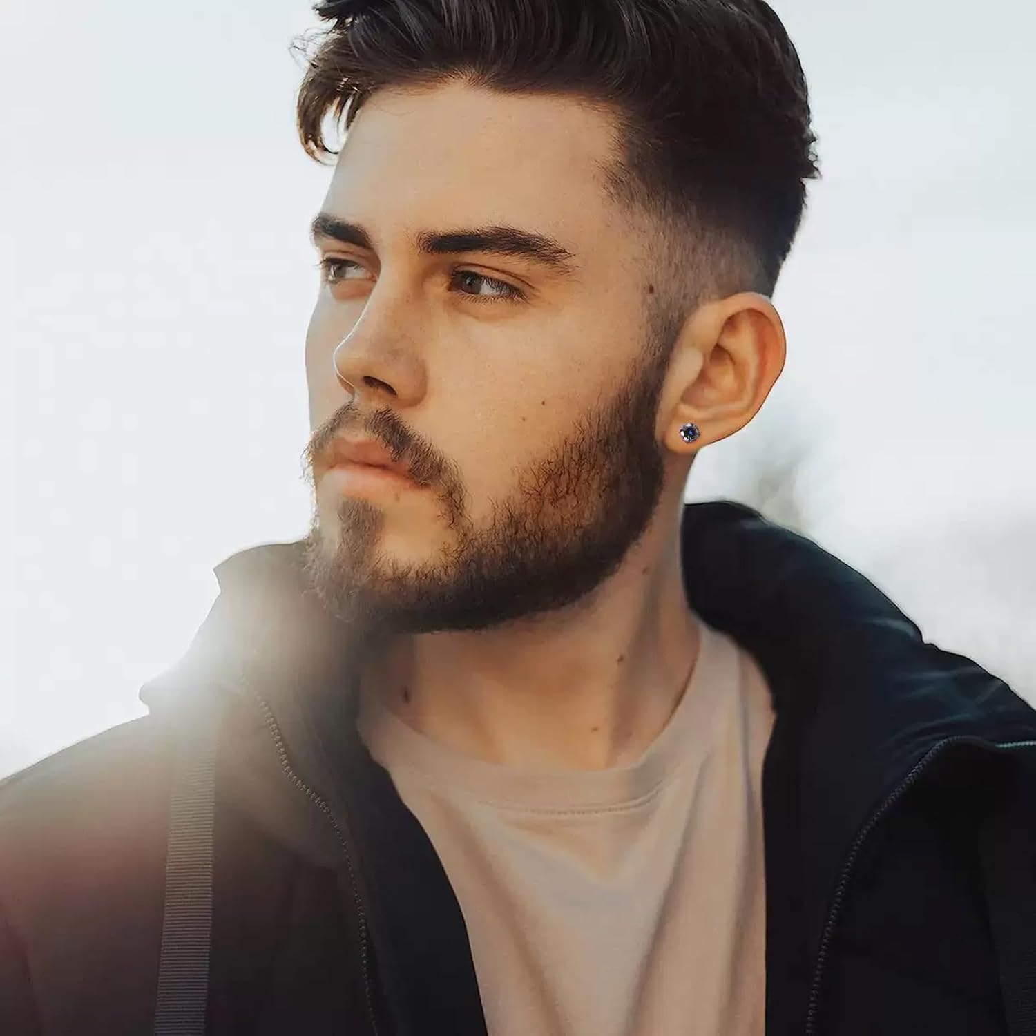 Hypoallergenic Threadless Flat Back Earrings,1 Pairs Cartilage Stud for Women Men Titanium Post 20G None Screw Easy Push in Gold Black Silver Stainless Steel Flatback with CZ 3-8mm - Image 5