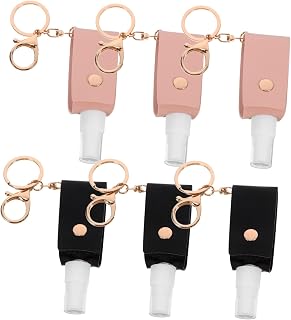 GANAZONO 6Piezas Botellas Portátiles De Viaje Con Tapas Para Dispensador De Alcohol Gel Botellas De Subcontrol Para Cosméticos y Aseo Personal Negras Rosas