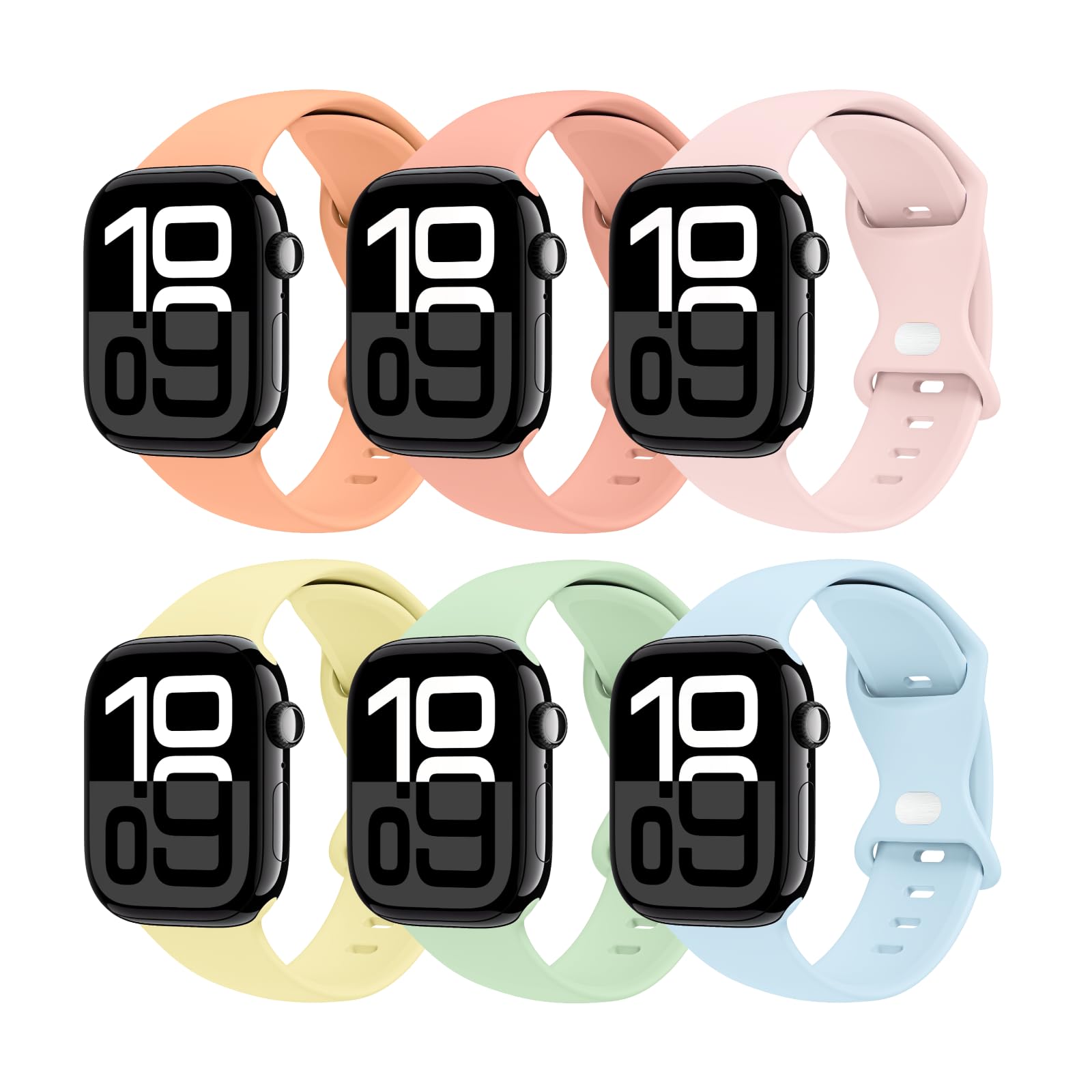 THWALK 6 Pack Sport Bands Compatible with Apple Watch Band Ultra 3/2/1 49mm, Series 11/10 46/42mm, 9/8/7 45/41mm, SE/6/5/4 44/40mm, 3/2/1 42/38mm for