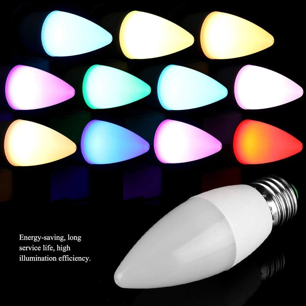 Haofy LED Candelabra Light Bulbs, 3W RGB Color Changing LED Candle Light Bulb with Remote Control AC85-265V (RGB+Warm white-E12)