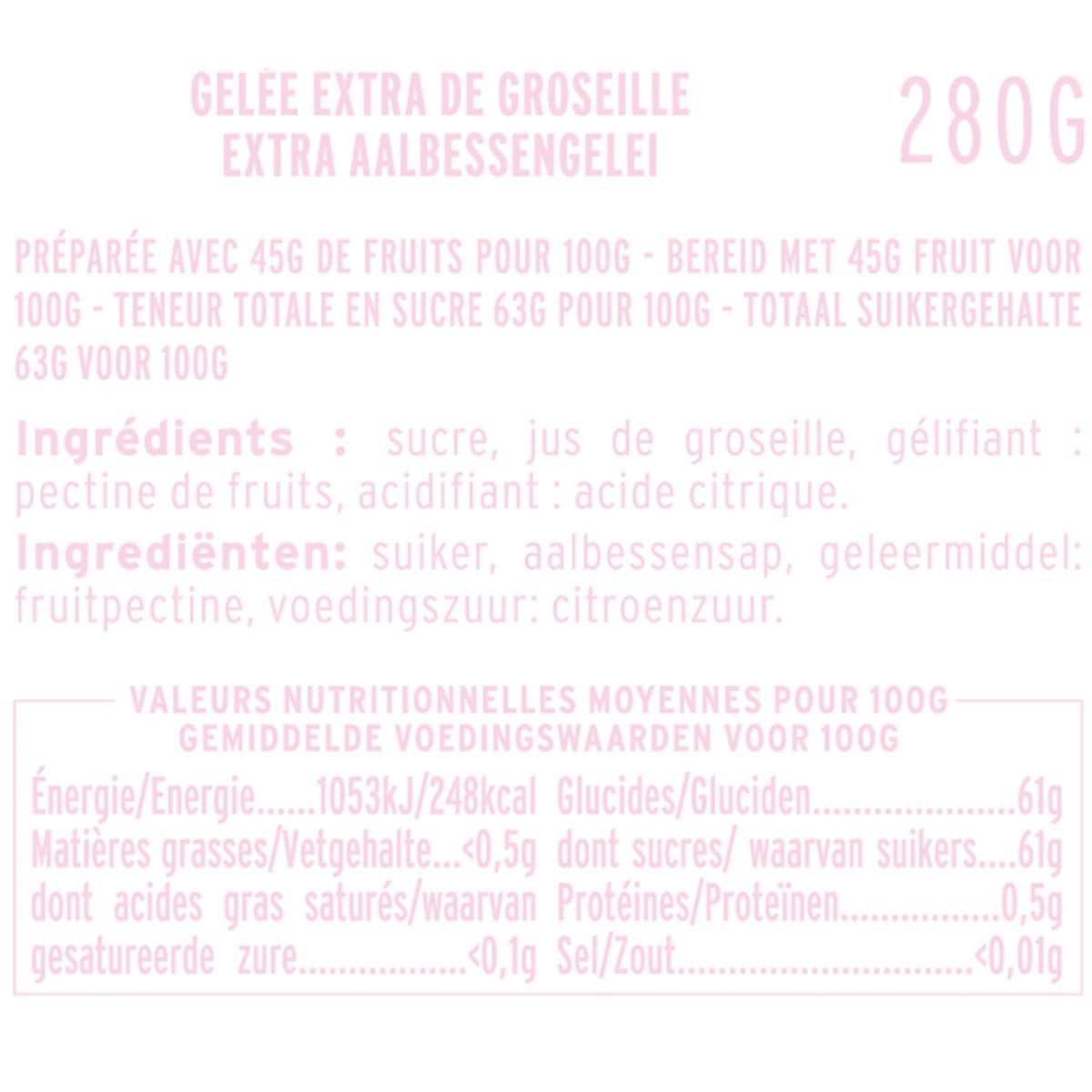 Albert Ménès - Les Gelées - Gelée Extra de Groseille 280 g - lot de 3
