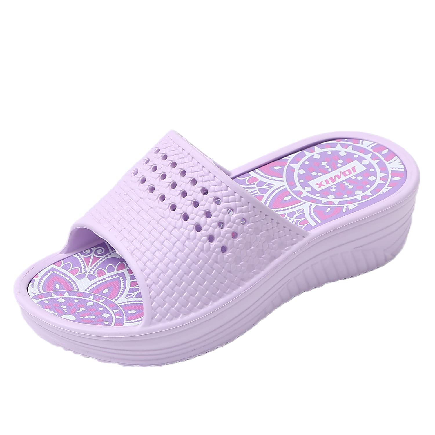 JOMIX Chanclas Mujer con Plataforma Verano Cómodas Zapatillas Casa Cuña Sandalias Piscina Mar Hogar Chanclas de Goma EVA