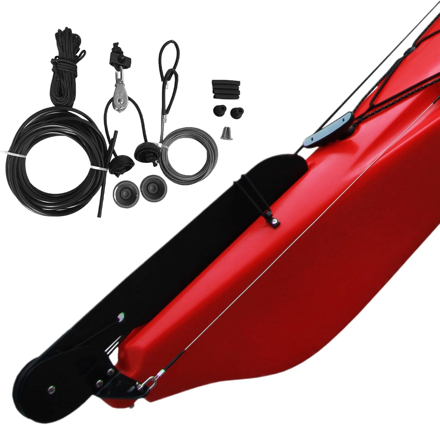 Kayak Rudder, Lightweight Canoe Steering Kit, Precise Nylon Control, 20.08x3.24 Inches Marine Grade Pedal System, Easy Installation, for Boat, Bass Fishing, Trolling, Trailer Use