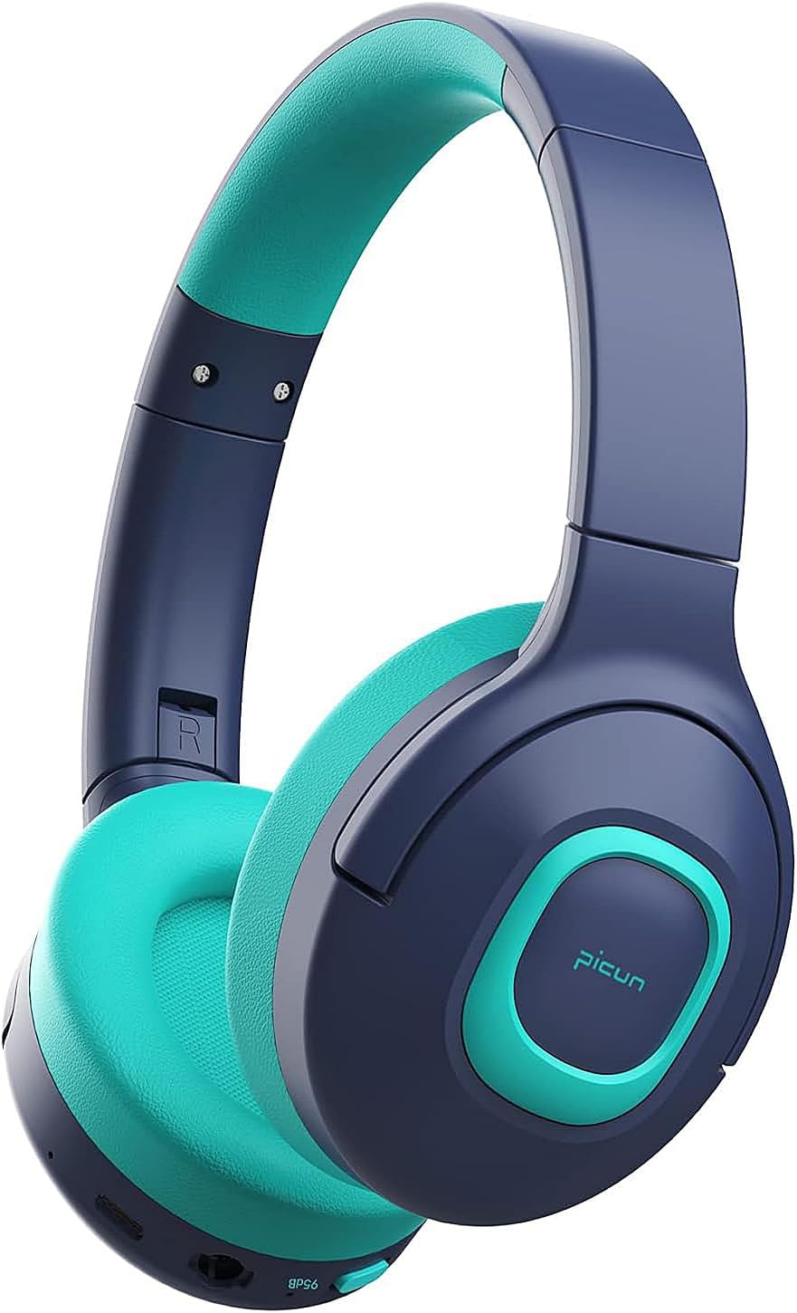 Picun E5 Kids Wireless Headphones with Microphone, Bluetooth 5.0 Over Ear Wireless Kids Headphones with Volume Control 85dB/93dB, 40H Playtime,Sharing Function,for School/iPad/Tablet/Boys/Girls