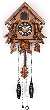 Clock with Decorations and Swinging Pendulum Cherry
