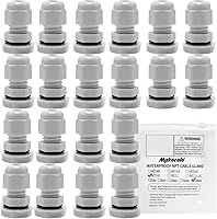 Vista 14 de MAKERELE Kit de prensaestopas NPT impermeable ajustable nailon 1/4" 3/8" 1/2" 3/4" cable de alivio de tensión de plástico conectores 38 piezas negro