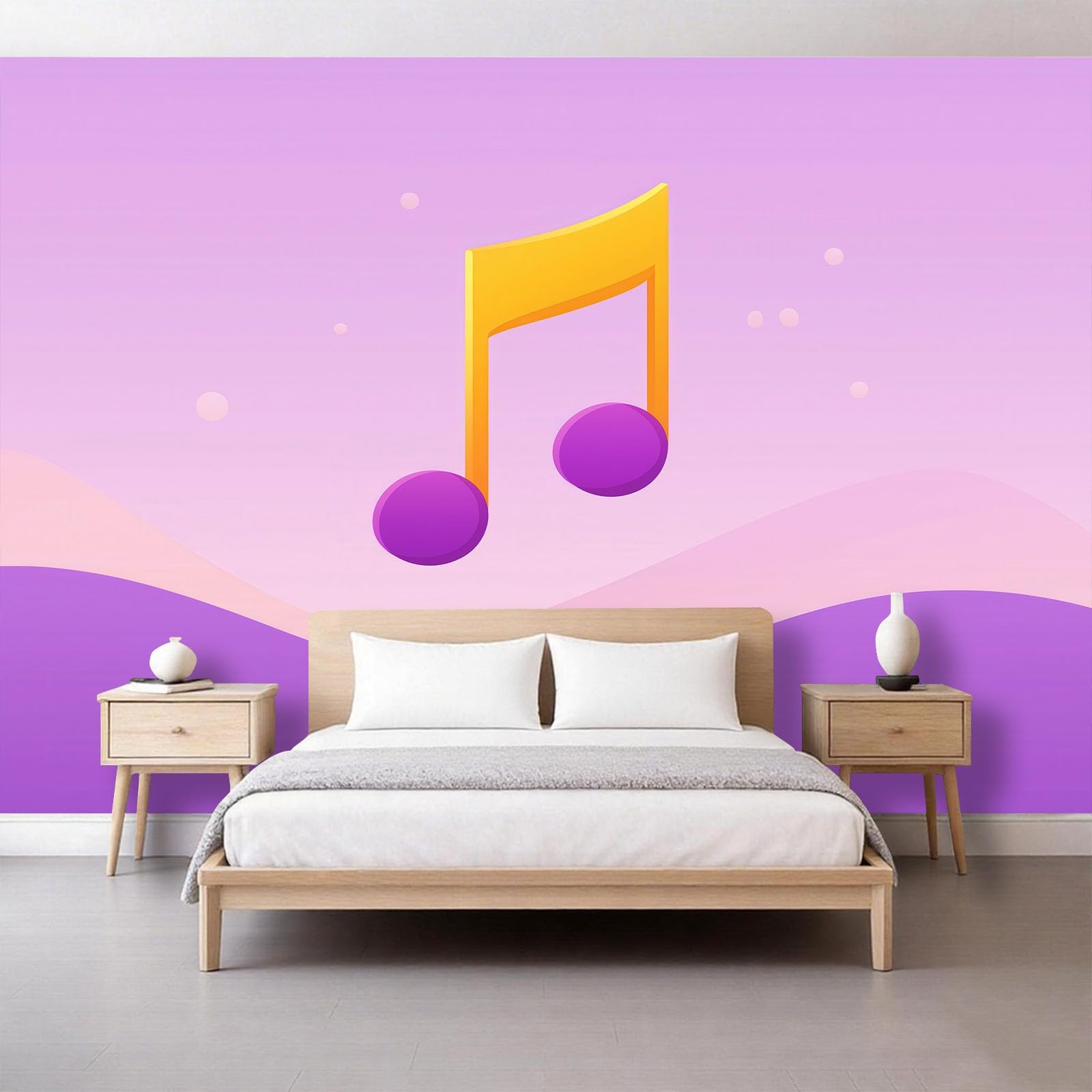 Générique Carta da parati semplice da parete panoramica, musica note moderna, carta da parati in tessuto non tessuto, foto per camera da letto, soggiorno, arazzo da parete non tessuto, 300 x 210 cm