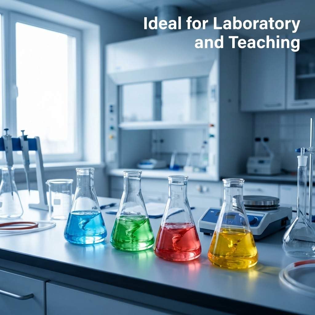 QWORK Erlenmeyer - Set di 2 fiaschette coniche in vetro borosilicato da 1000 ml, con bocca stretta, scala stampata, per laboratorio, aula, cucina, artigianato, casa