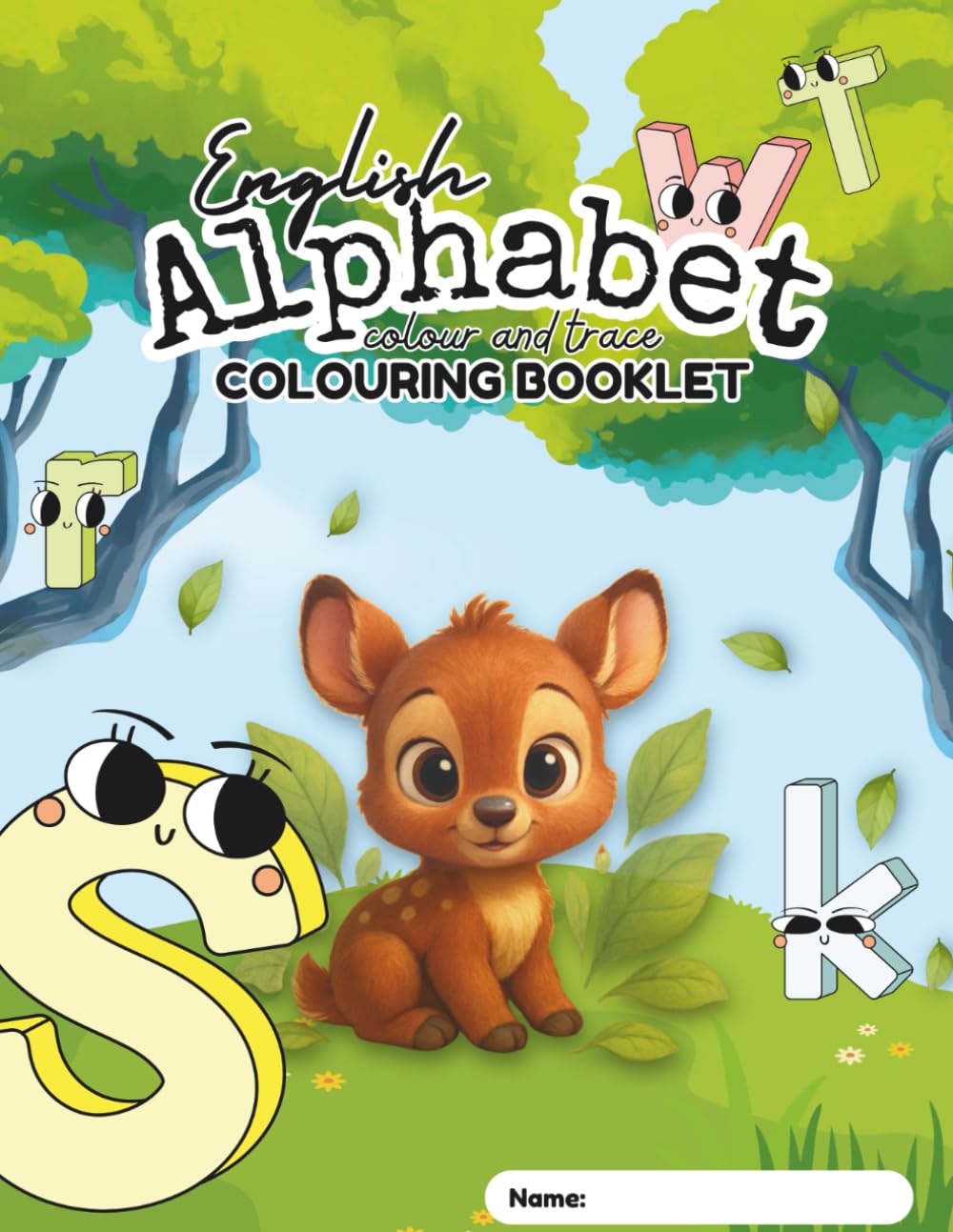 English Alphabet Trace and Colour Book for Kids: ABC Colouring Book, My First Alphabet Colouring Book, Animal Colouring Book for Kids