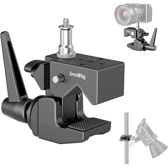 SMALLRIG Super Clamp Super Clamp Heavy Duty Max 33lb / 15kg with 1/4"-20 and One 3/8"-16 Top Screw on a 5/8" Bolt Clamp Holde