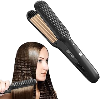 Plancha Pelo Ondas, Planchas Del Pelo Ondas con 4 Temperaturas De 170° a 230° Plancha De Ondas Para El Pelo Para dar Volumen a tu Cabello Brillante, Flexible