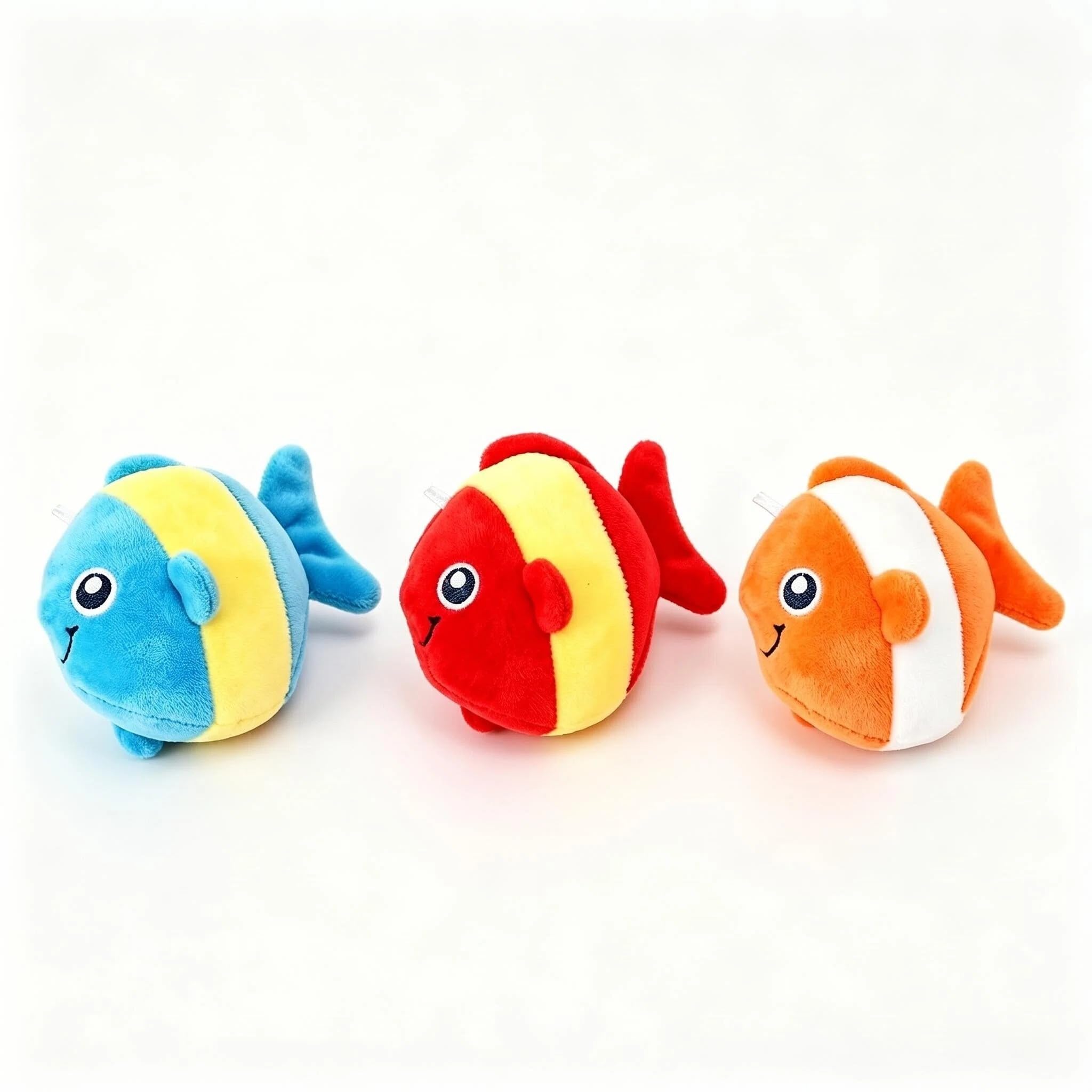 RARITYLL 3-Pack Catnip Fish Cat Toys, Plush with Built-in Bell, Crinkle Sound, Soft PP Cotton Filling, Plant-based Dye, Interactive Kicker Toy for Indoor Cats, Kittens, Adult Cats